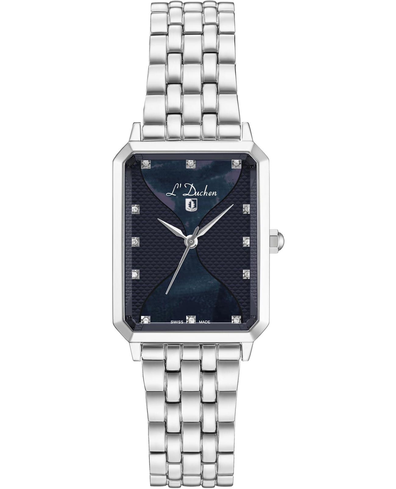 L'Duchen L'Duchen Pyramide D 591.10.31  D 591.10.31 кварцевые женские часы синий циферблат, браслет нержавеющая сталь — вид спереди